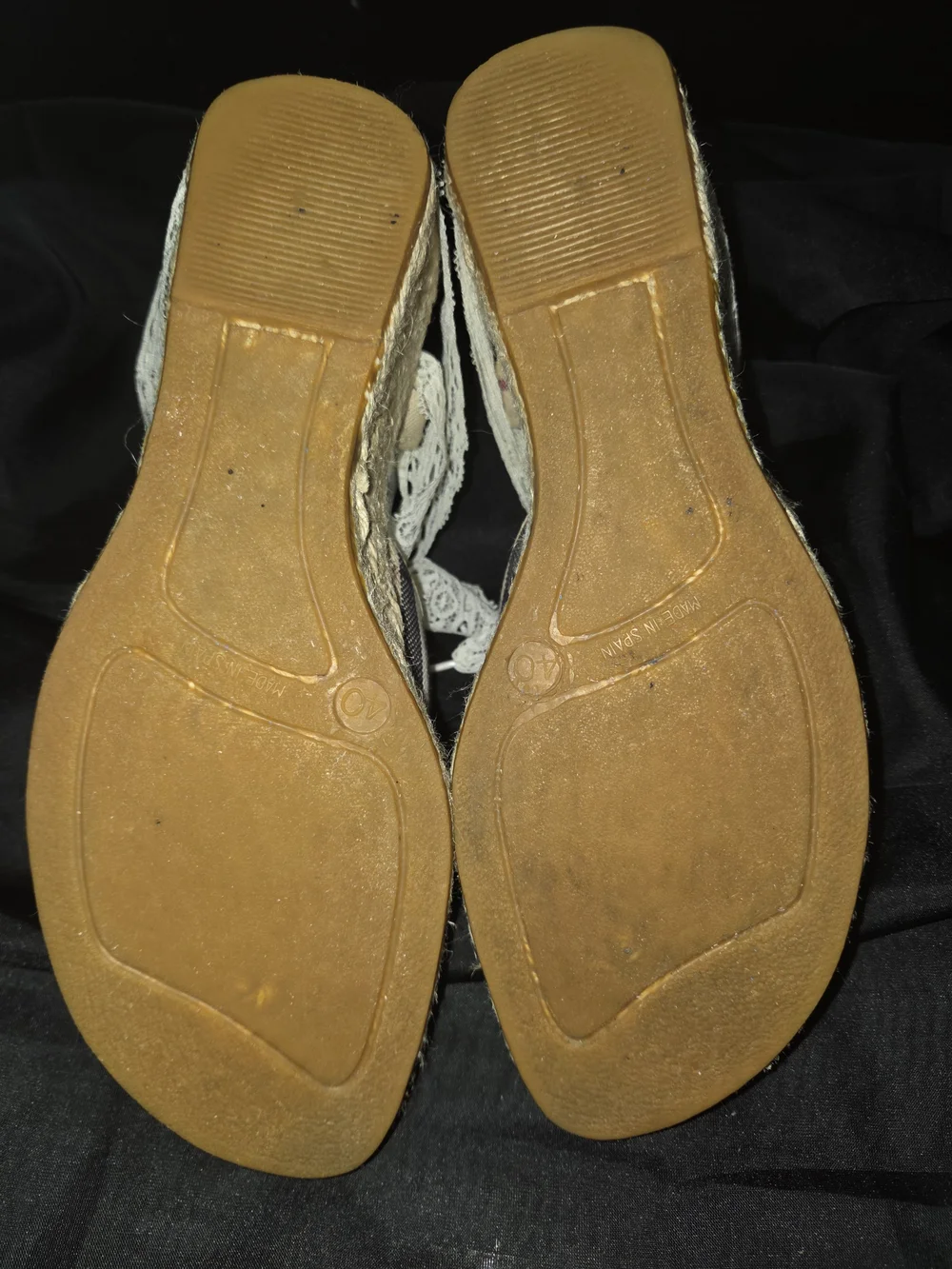 Burberry Beige Plaid Lace-Up Espadrille Sandals